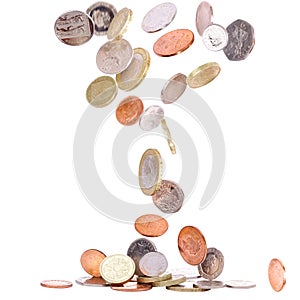 Falling British Coins