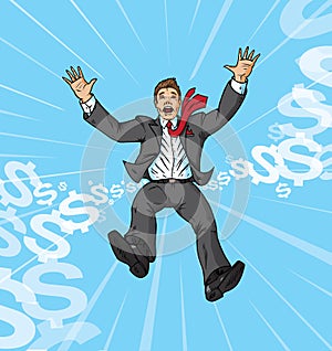 Falling businessman