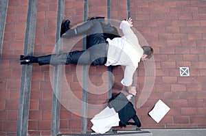 Falling businessman