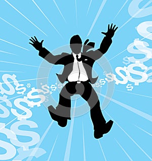 Falling businessman