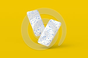 Falling chewing gums. Mint bubblegums