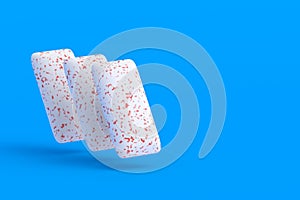 Falling chewing gums. Mint bubblegums