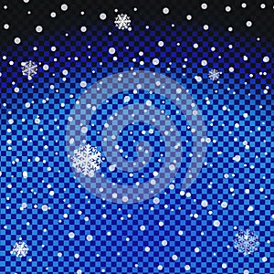 Falling christmas decoration snow isolated on transparent background, snowflakes, snowfall for your winter design