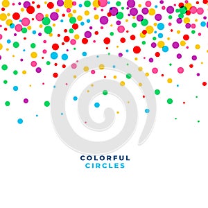Falling colorful circles confetti celebration background design