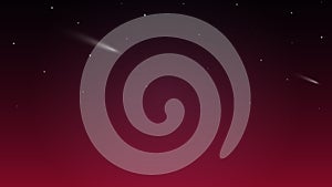 Falling comets in the night red sky