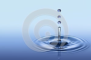 Falling drops of water with earth image