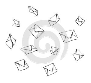 Falling envelopes on a neutral background