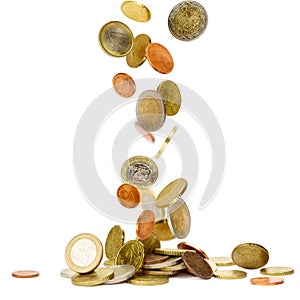 Falling Euro Coins photo