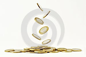 Falling euro coins