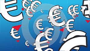 Falling euro rate. Looped animation.