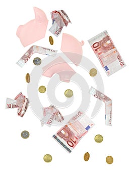 Falling euros and broken piggybank