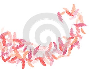 Falling feather elements soft vector design.