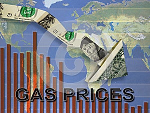 Falling gas prices chart and map