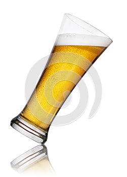 Falling glass of beer