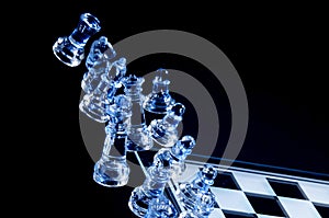 Falling Glass Chess Pieces