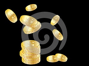 Falling gold coin (vector)