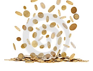 Falling gold coins