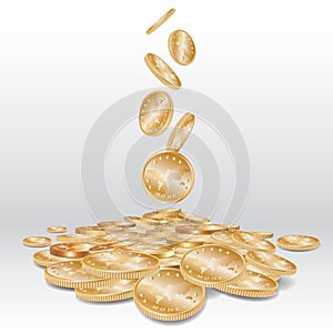 Falling golden coins