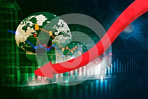 Falling graph of global stock market