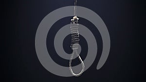 Falling Hangman Noose over black background