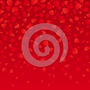 Falling hearts seamless red background. Vector illustration