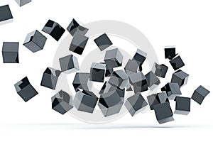 Falling and hitting metallic cubes