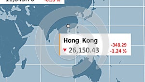 Falling Hong Kong main Asian stock market index profit down, world ecomony value