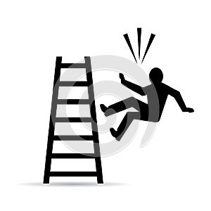 Falling from ladder vector sign