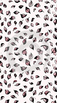 Falling Leaves Pattern on Light Pink Background