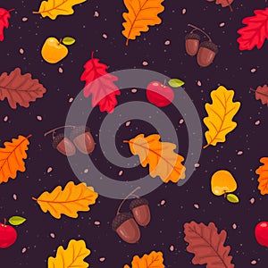 Falling leaves seamless pattern