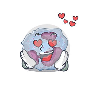 Falling in love cute leukocyte cell cartoon character design