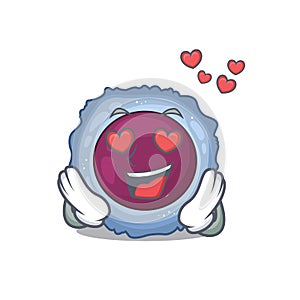 Falling in love cute lymphocyte cell cartoon character design