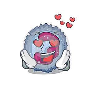 Falling in love cute neutrophil cell cartoon character design