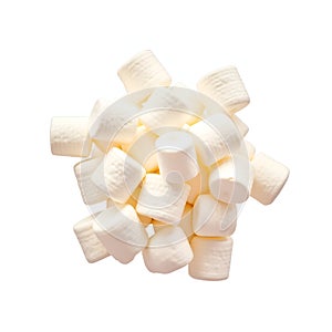 Falling marshmallows isolated on transparent background