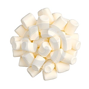 Falling marshmallows isolated on transparent background