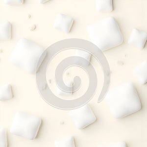 Falling marshmallows isolated on transparent background