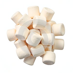 Falling marshmallows isolated on transparent background