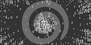 Falling numbers. Math study concept