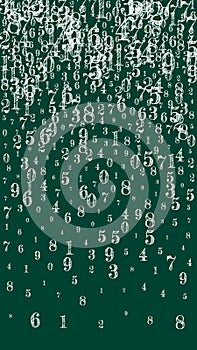 Falling numbers. Math study concept