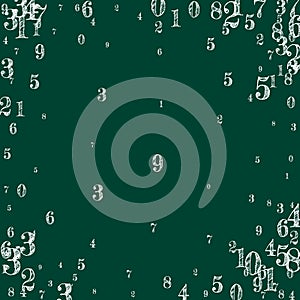 Falling numbers. Math study concept