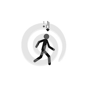 Falling objects warning sign, symbol, vector, illustration. Falling objects. Vector icon, Falling objects