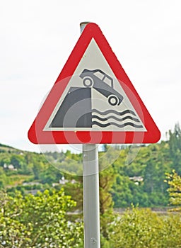 Falling off a cliff: danger sign.