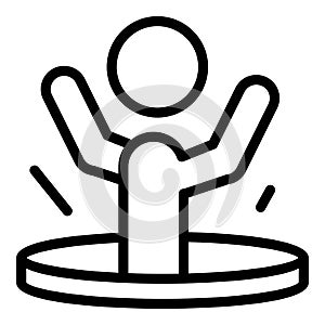 Falling person sewerage icon, outline style