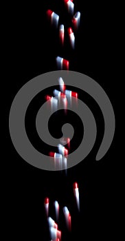 Falling pills and blured motion