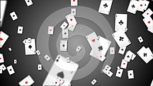 Falling Poker Cards Aces. Flying Poker Card Ace Background Loop 4K