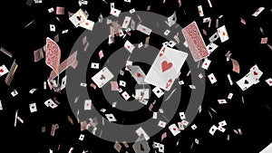 Falling Poker cards aces loop DOF