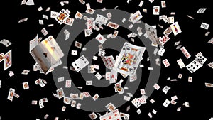 Falling Poker cards all suits loop DOF