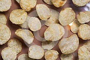 Falling potato chips