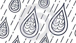 Falling Raindrops Seamless Pattern Vector Art, vector design Generative AI