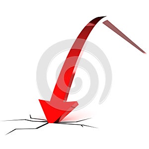 Falling Red Arrow